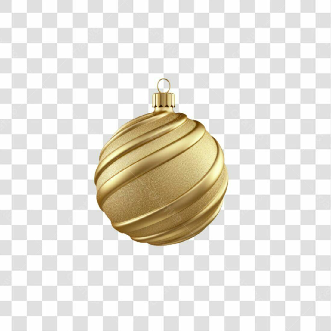 Enfeite Natalino Dourado PNG com fundo transparente