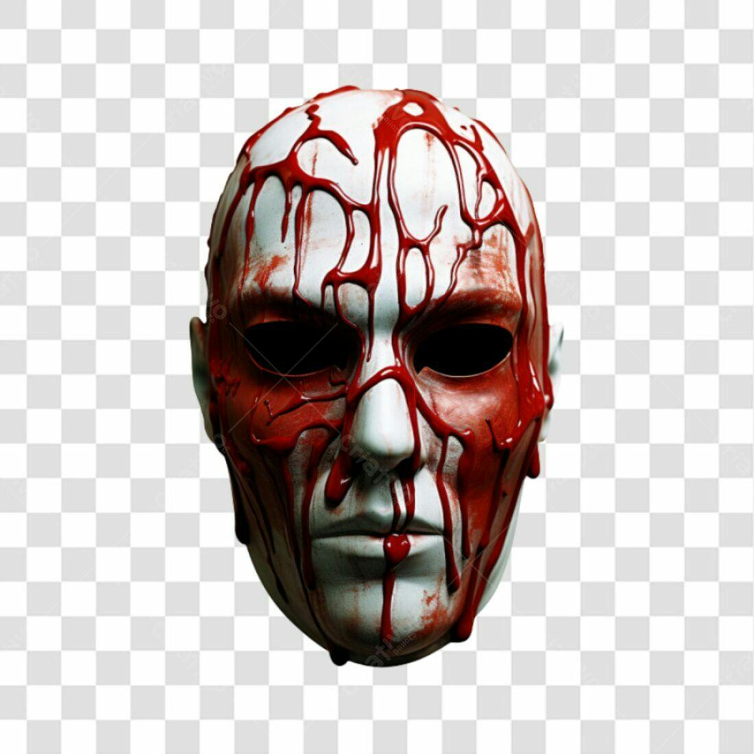 Máscara Halloween Sangue PNG com fundo transparente