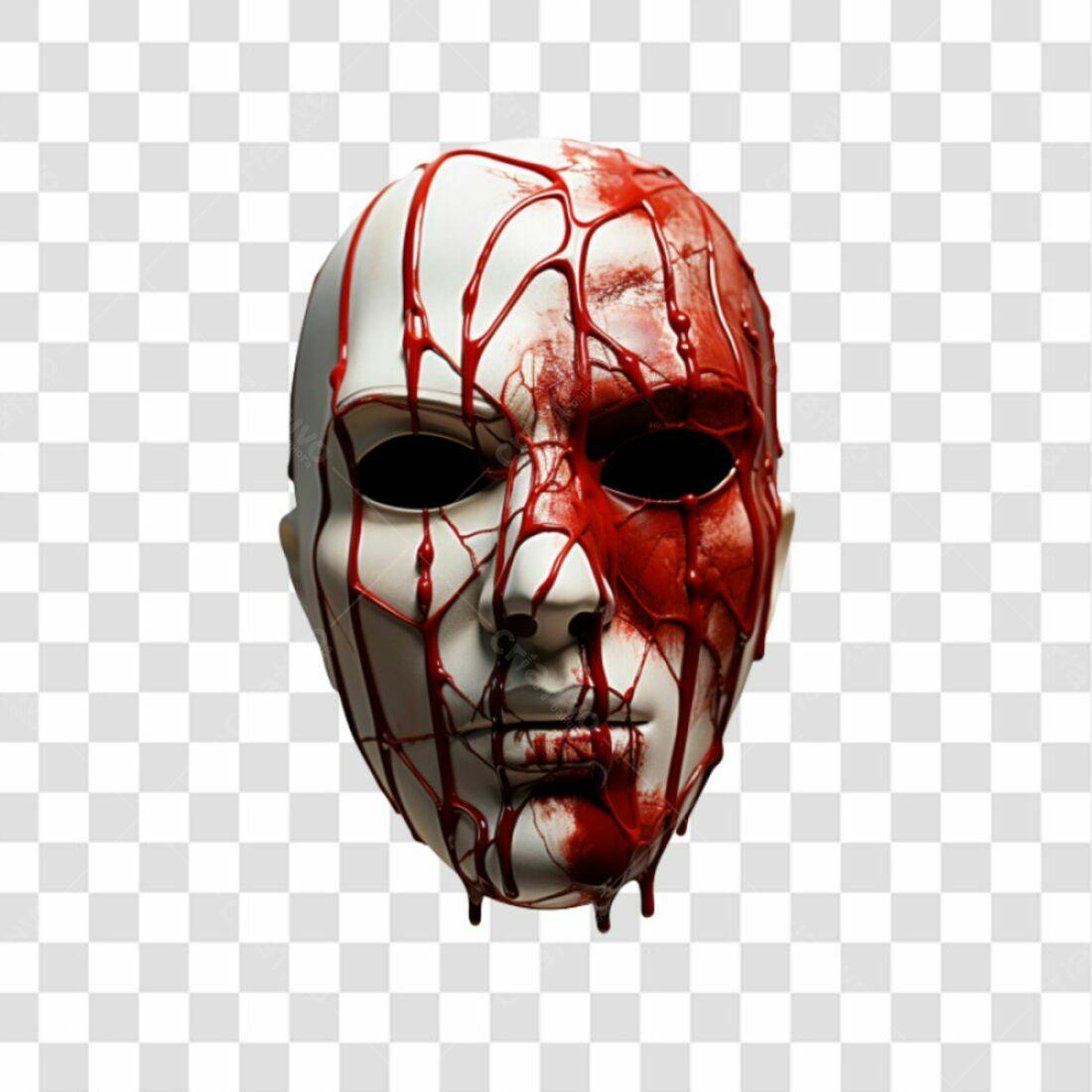 Máscara de Terror Halloween PNG com fundo transparente