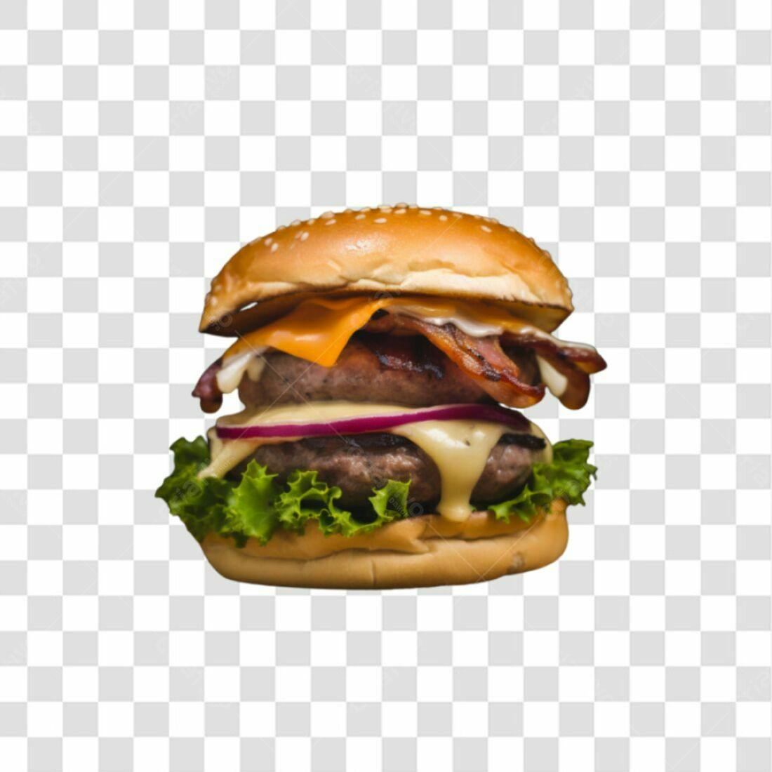Icone Hamburguer Duplo PNG com fundo transparente