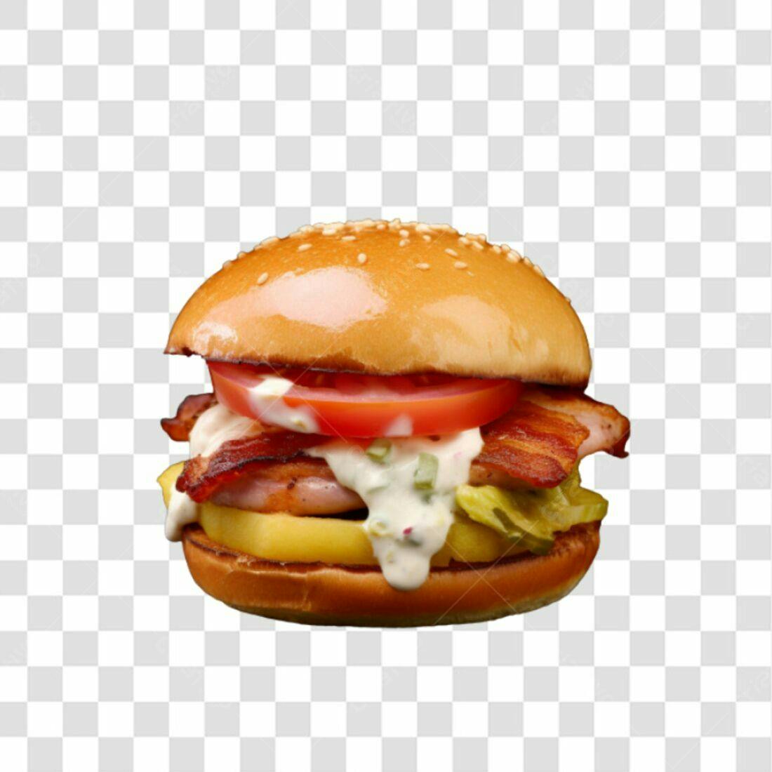 Icone Hambúrguer Bacon PNG com fundo transparente