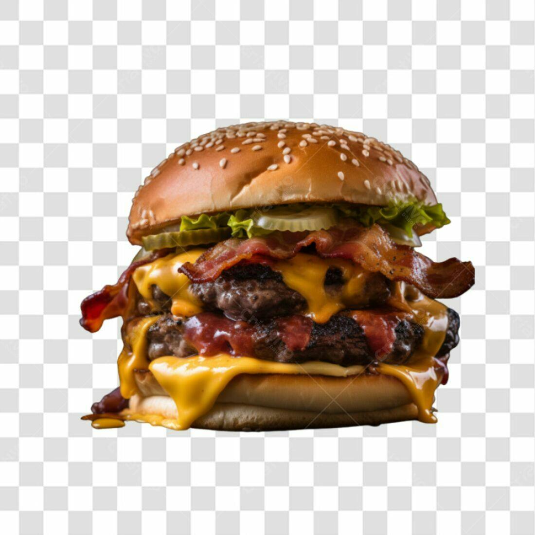 Icone Hambúrguer Bacon Queijo PNG com fundo transparente