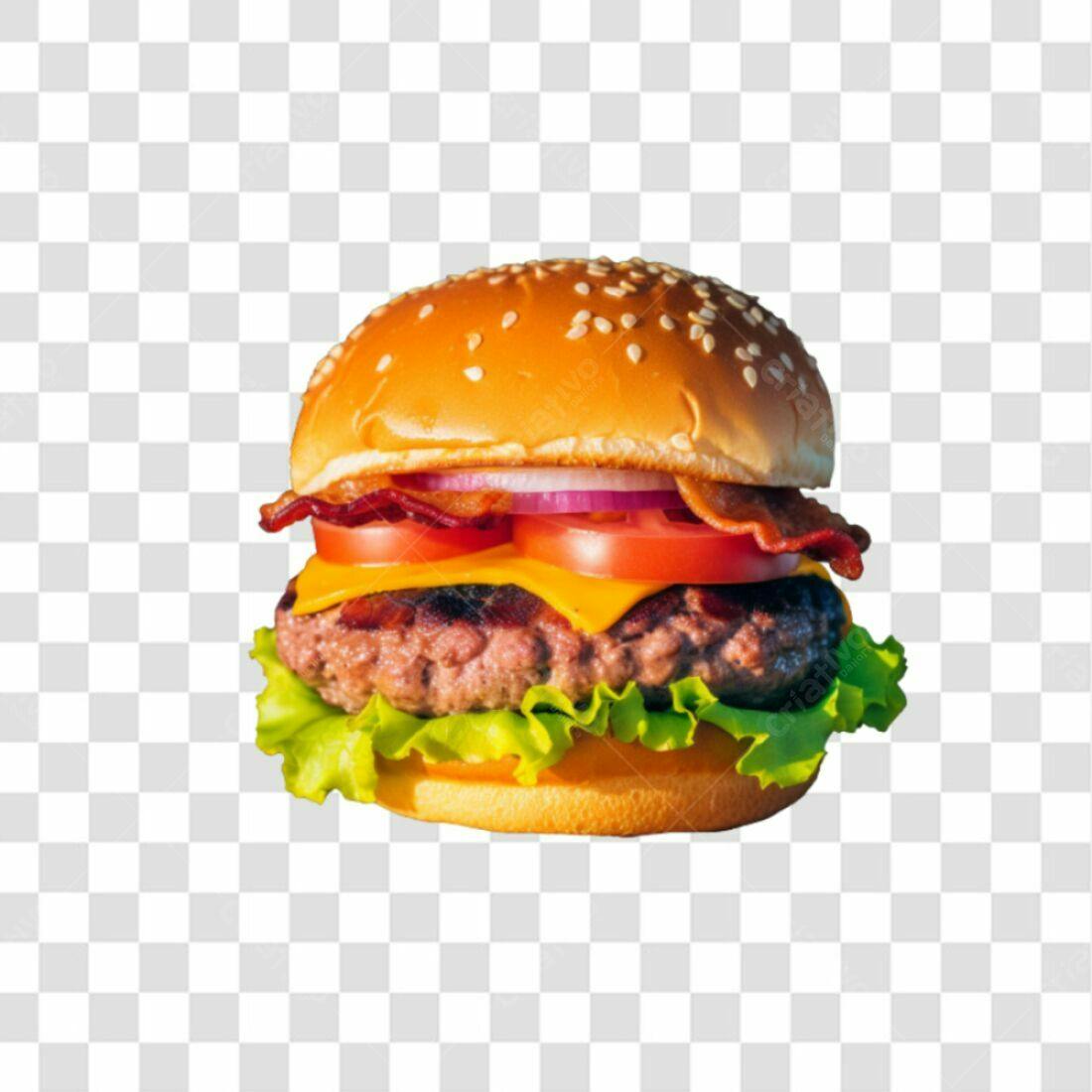 Icone Hambúrguer Bacon PNG com fundo transparente