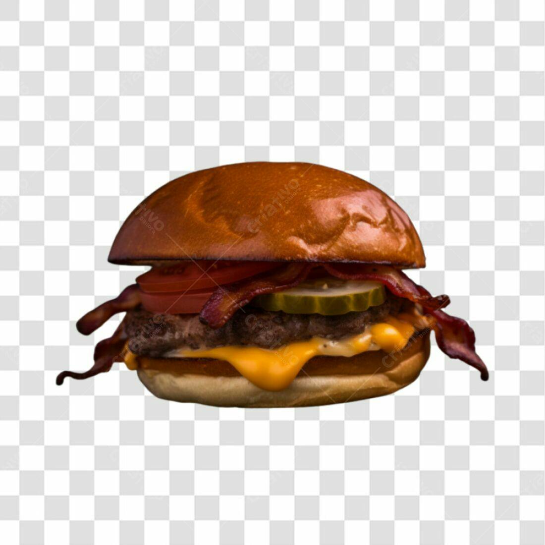 Icone Hambúrguer Bacon Queijo PNG com fundo transparente