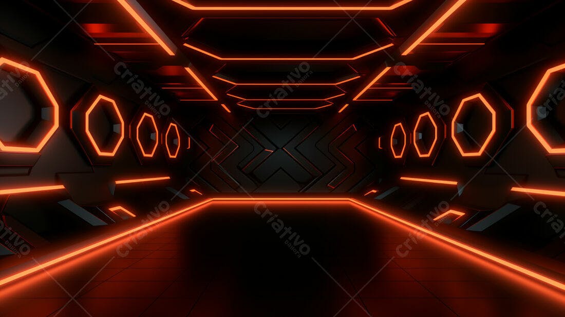 Textura Metálica Neon Laranja para Fundo Gamer