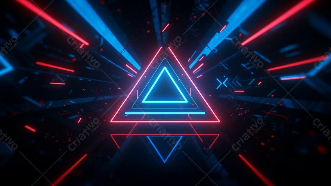 Textura Neon Triângulos para Fundo Cyberpunk