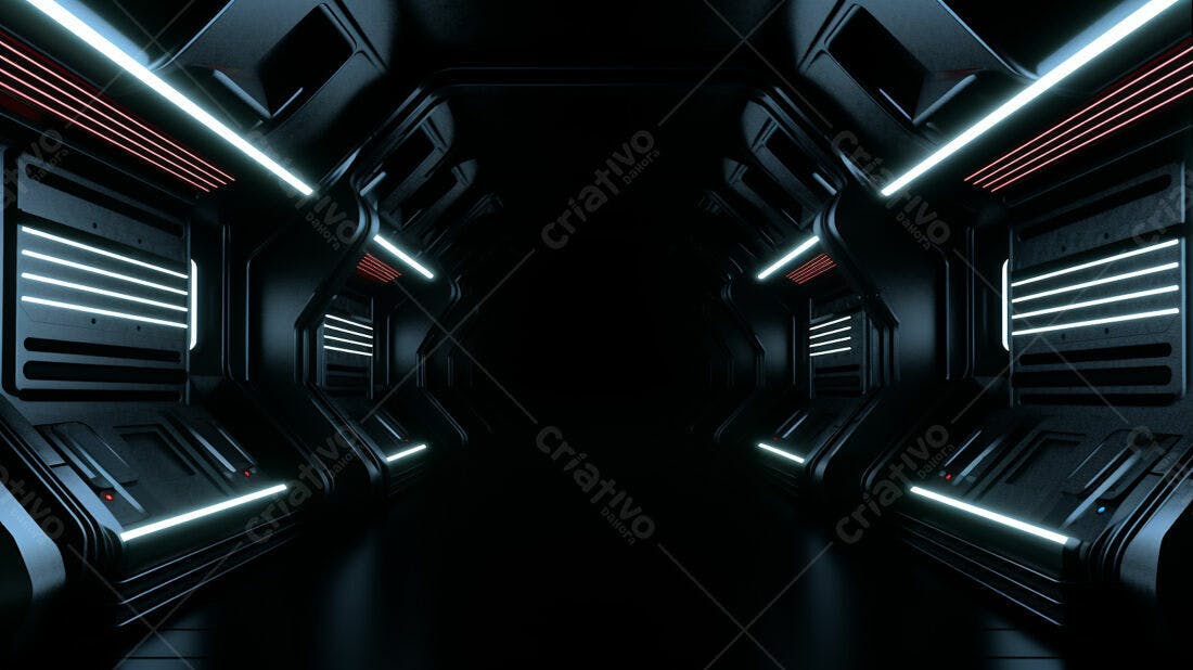 Textura Metal Escuro com Luzes Neon para Fundo Sci-Fi