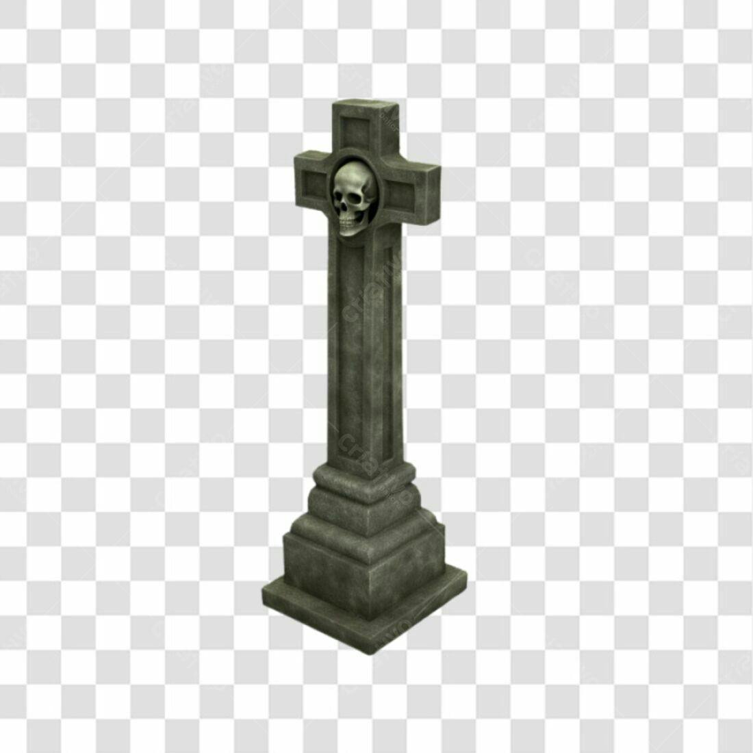 Icone Halloween Caveira Cruz PNG com fundo transparente