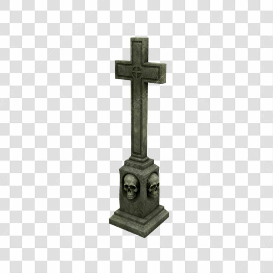 Icone Halloween Cruz com Caveiras PNG com fundo transparente
