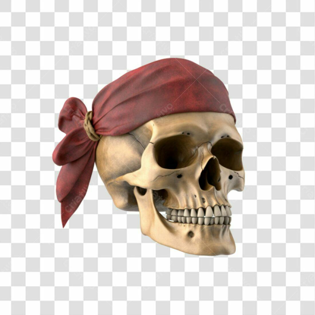 Icone Caveira com bandana PNG com fundo transparente