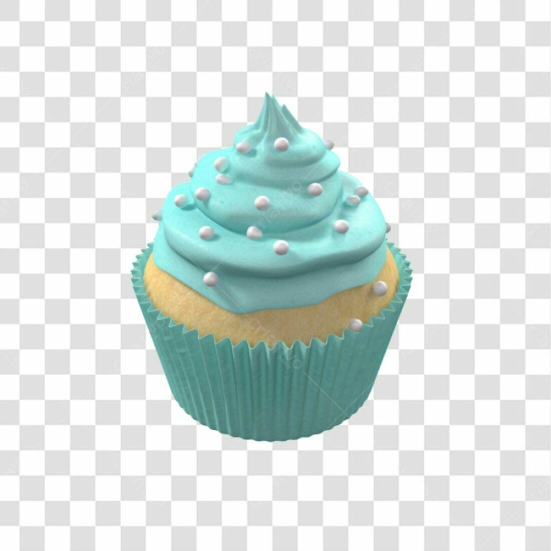 Icone Cupcake azul para aniversário PNG com fundo transparente
