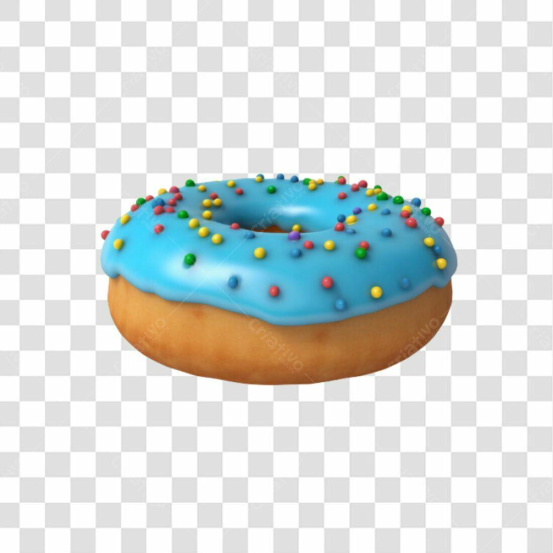 Icone Donut Azul com Confeitos PNG com fundo transparente
