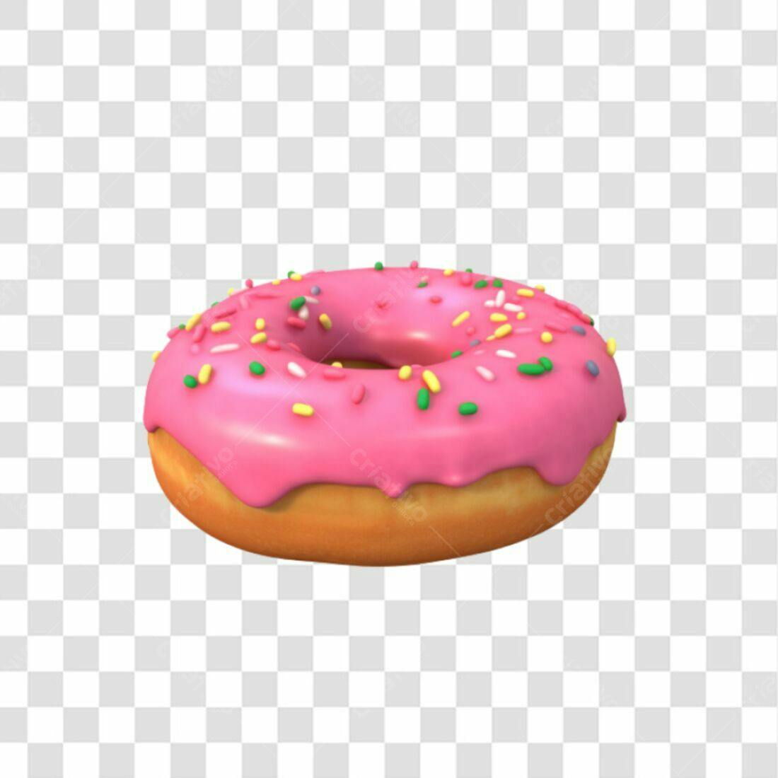 Icone Donut Rosa PNG com fundo transparente