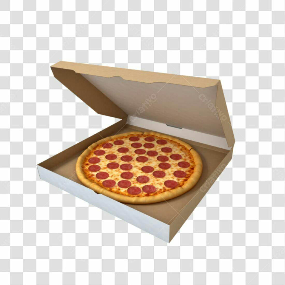 Imagem Pizza Pepperoni em Caixa PNG com fundo transparente
