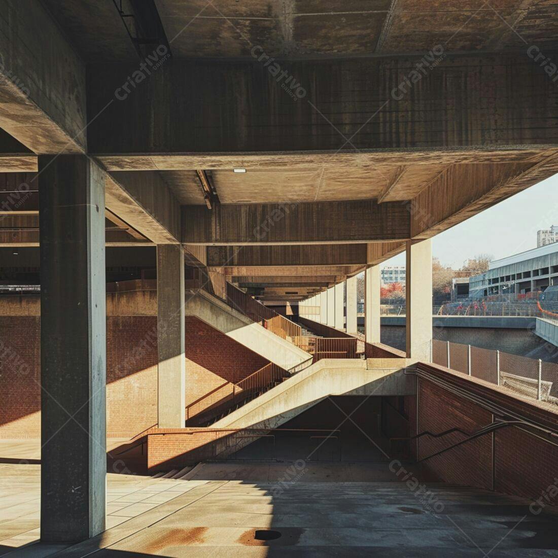 Escadas de concreto em arquitetura moderna