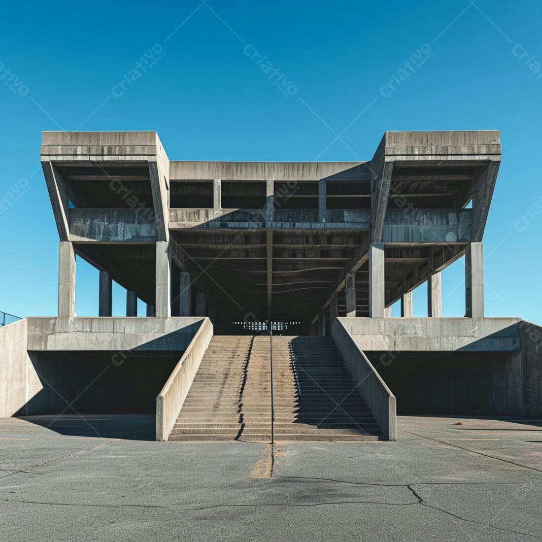 Estrutura de concreto moderna sob céu azul