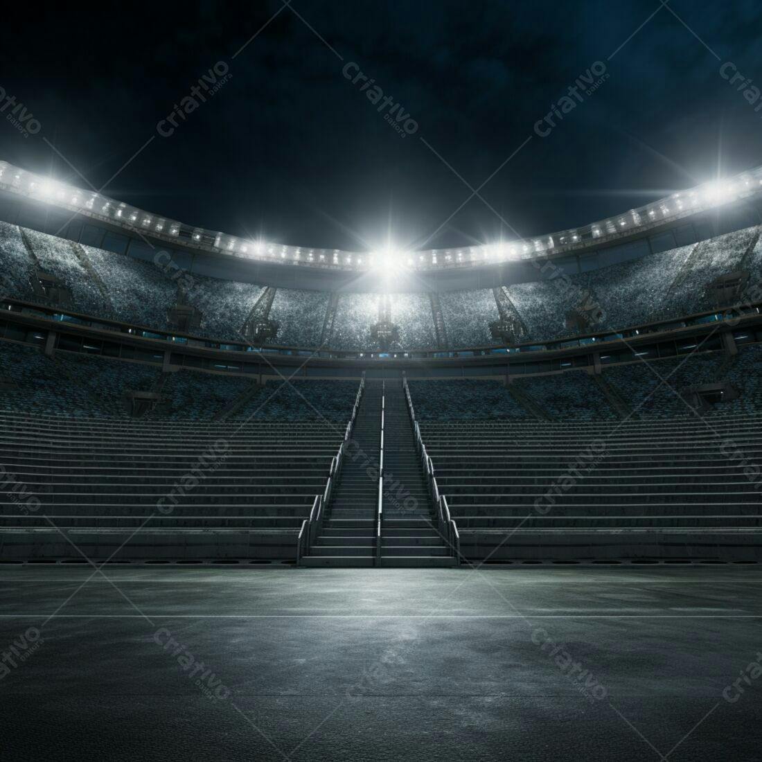 Estádio vazio noite iluminado