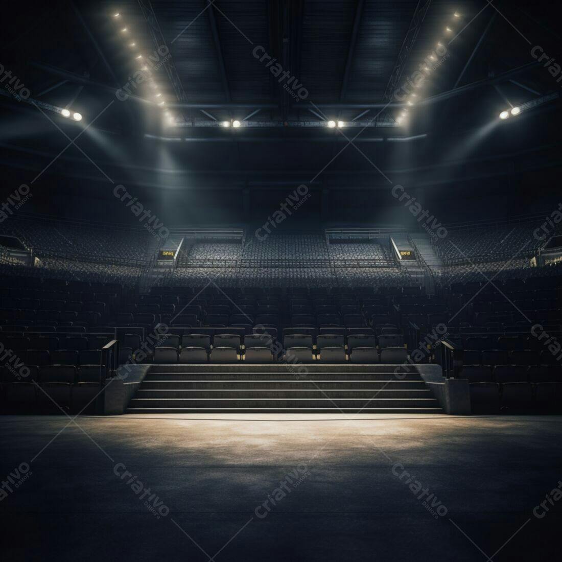 Auditório vazio palco iluminado