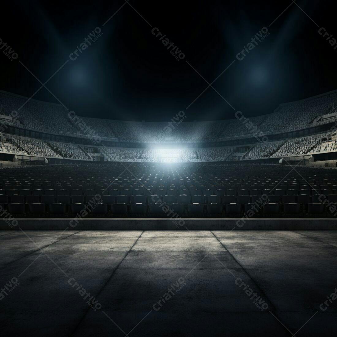 Estádio vazio palco iluminado