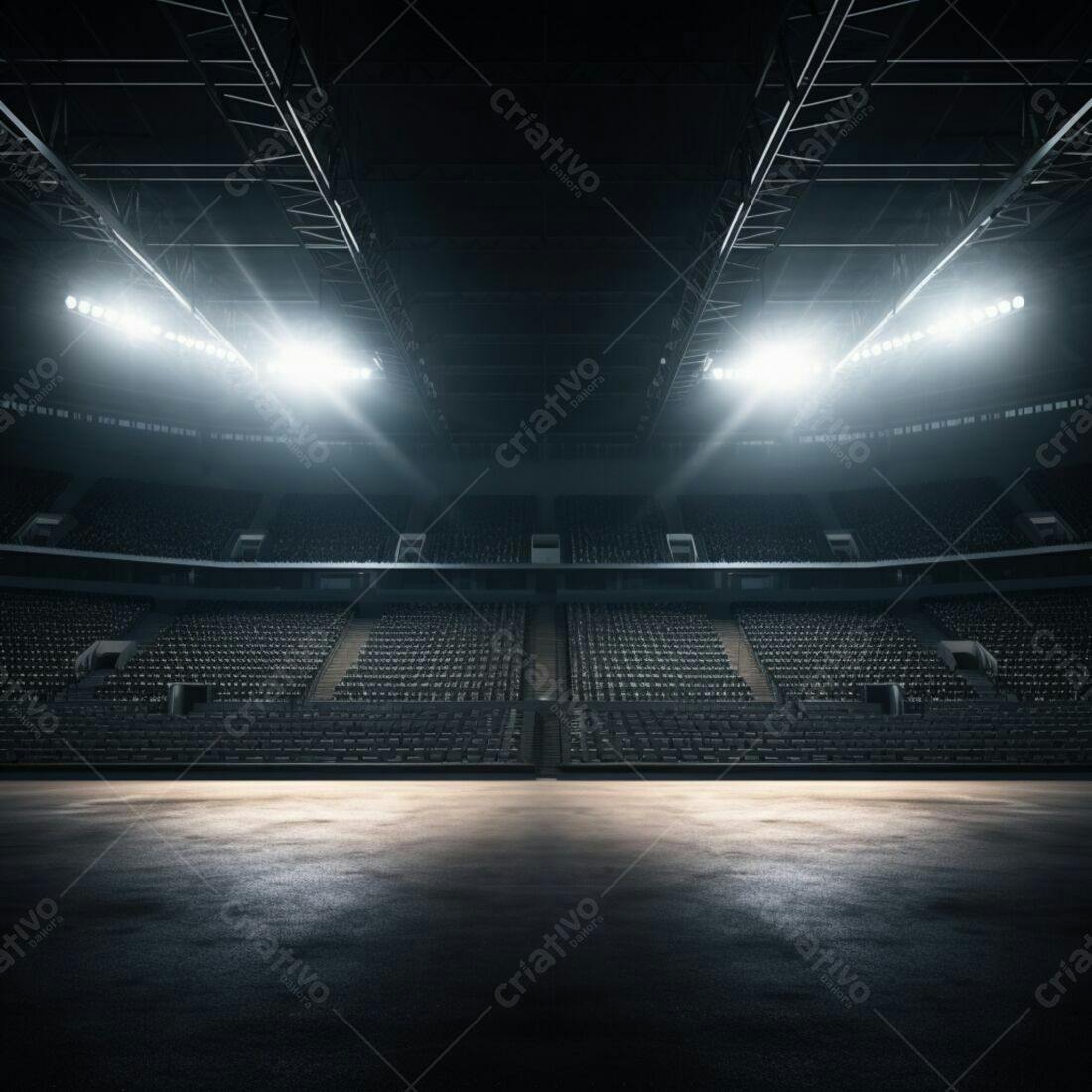 Arena vazia iluminada para evento