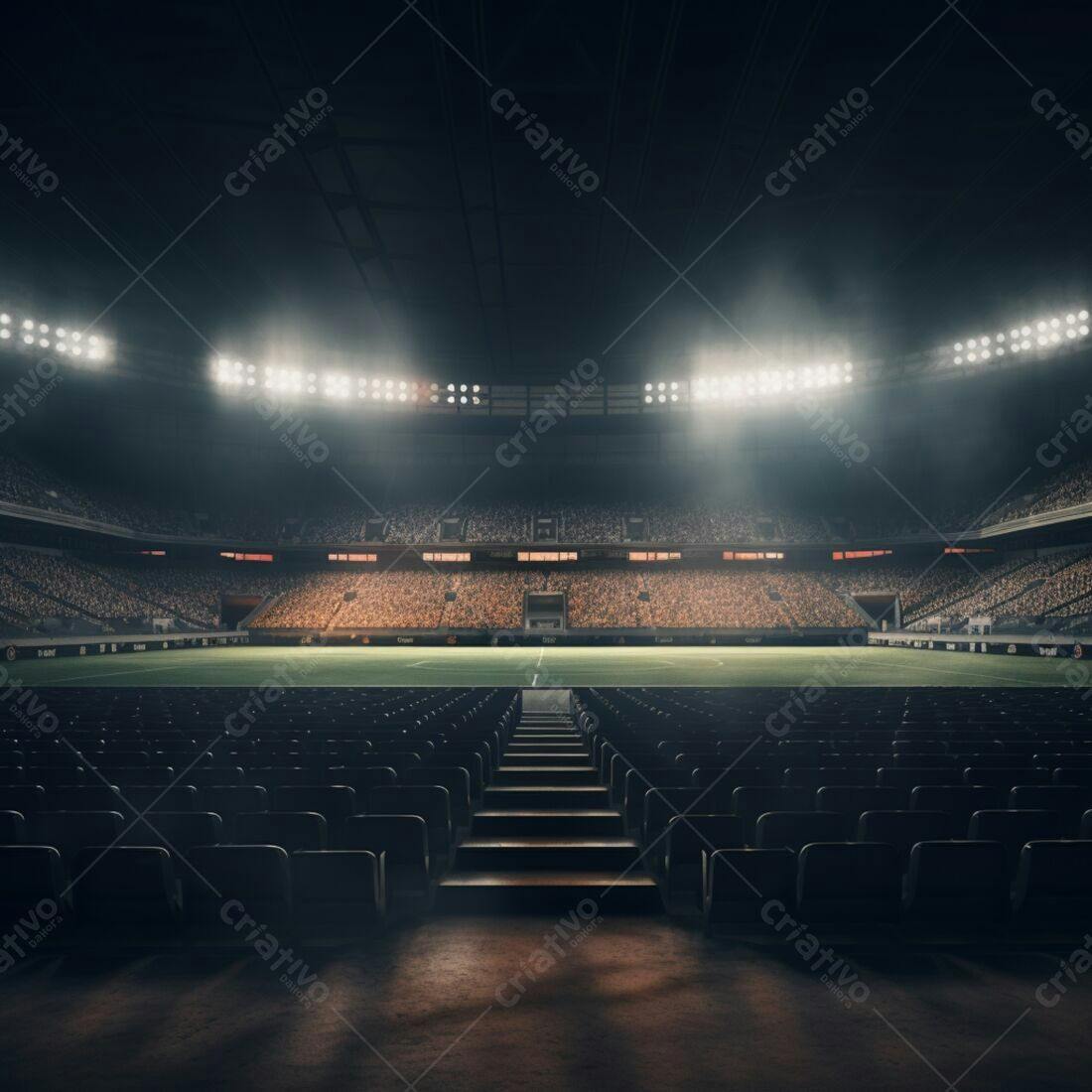 Estádio de futebol noturno lotado