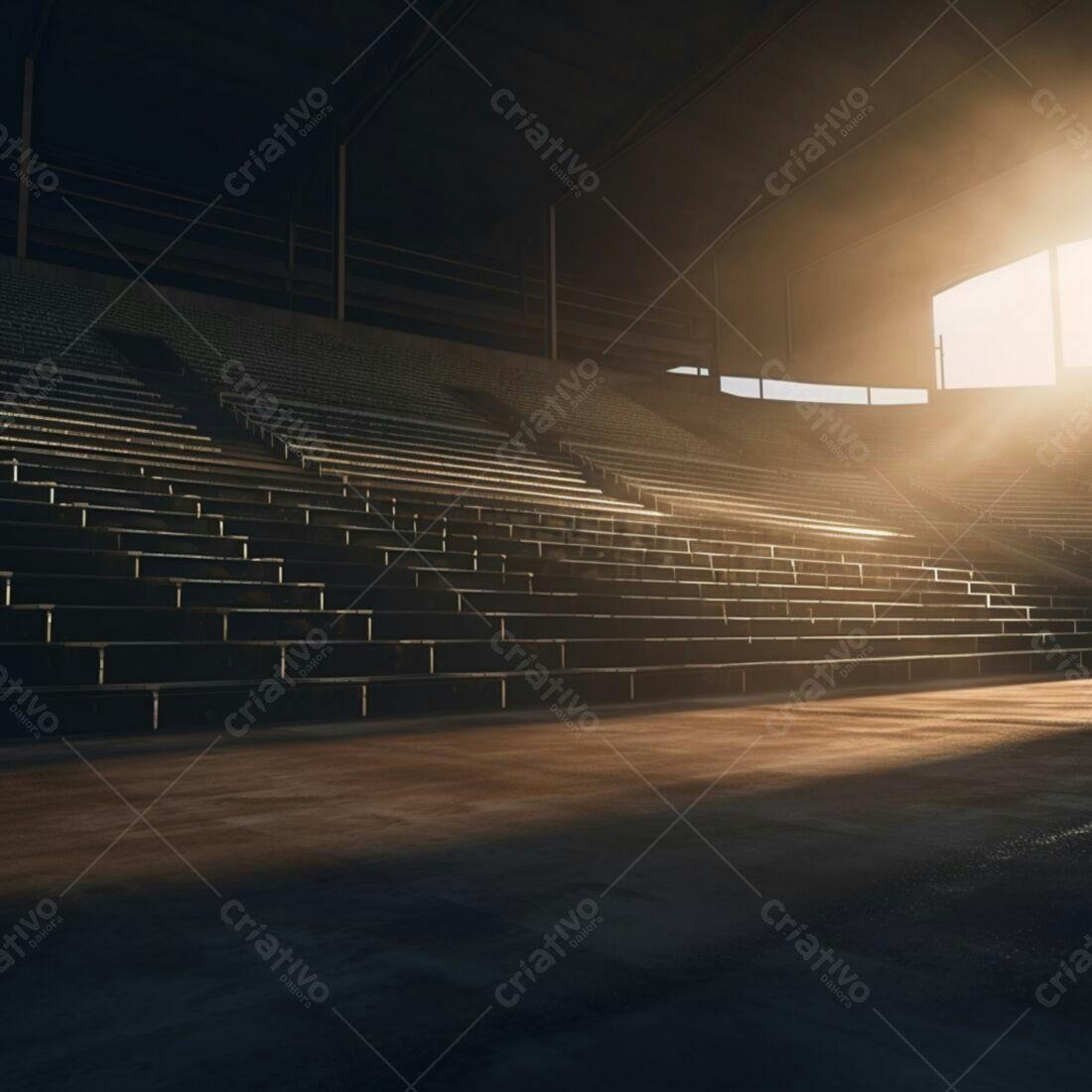 Estádio vazio ao amanhecer