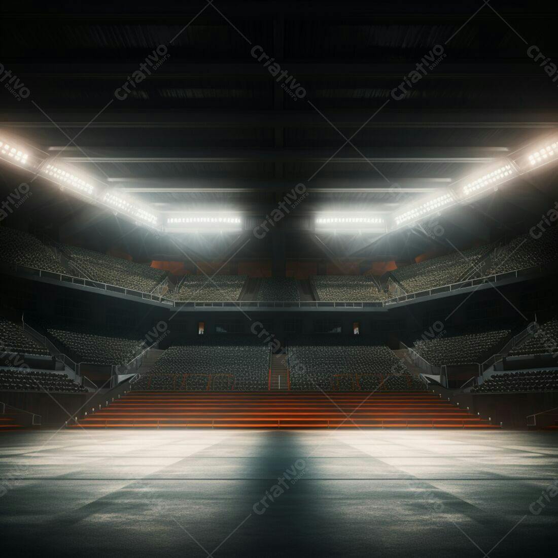 Estádio vazio iluminado para evento