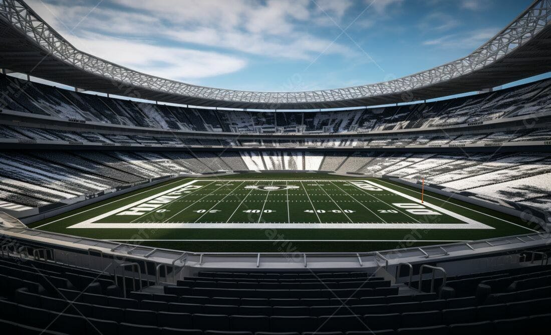 Estádio de Futebol Americano vazio dia ensolarado