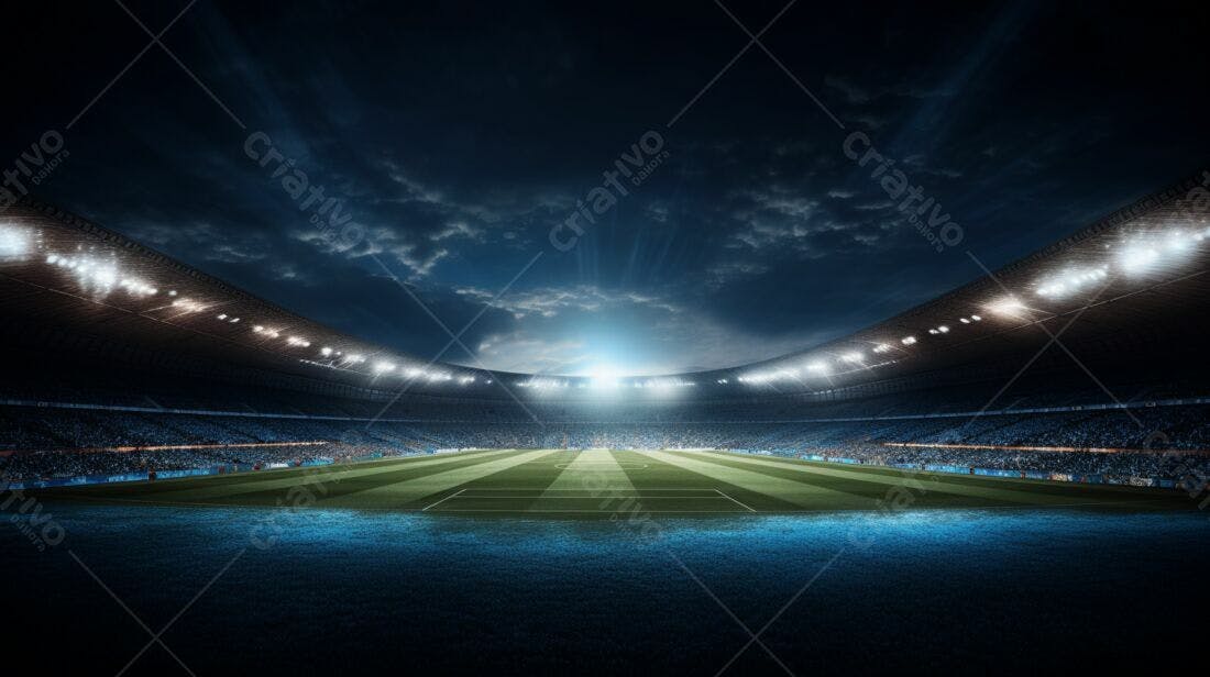 Estádio de futebol noturno lotado