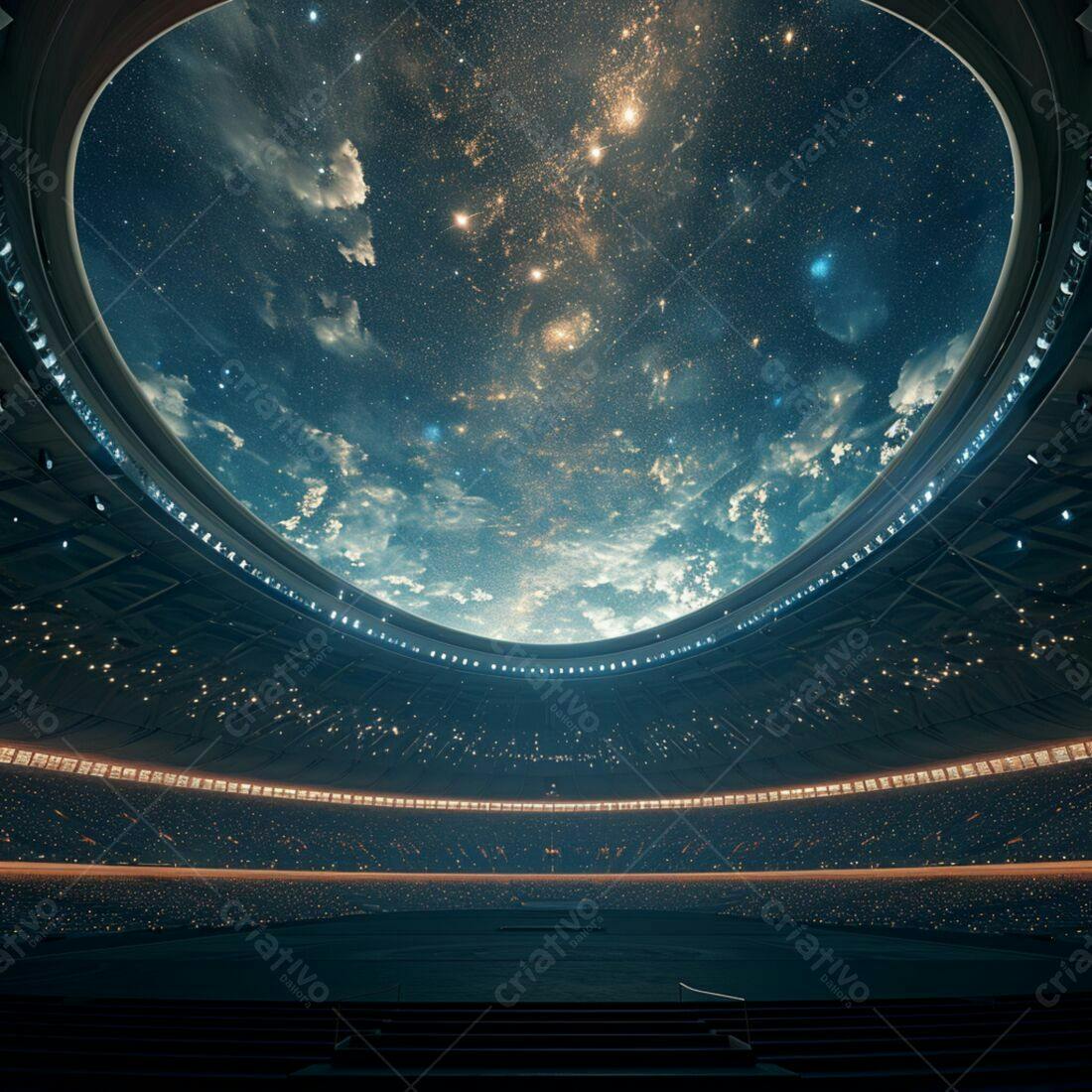 Estádio com teto de céu estrelado