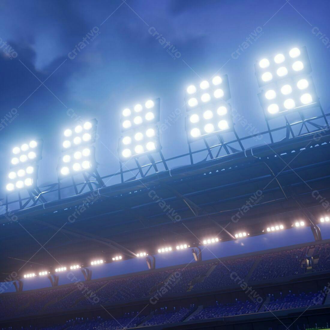 Estádio iluminado à noite