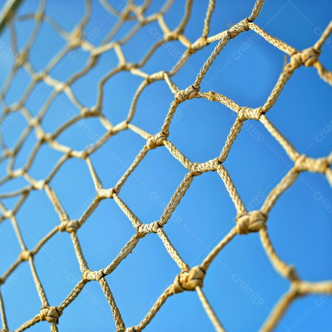 Rede de corda contra céu azul claro