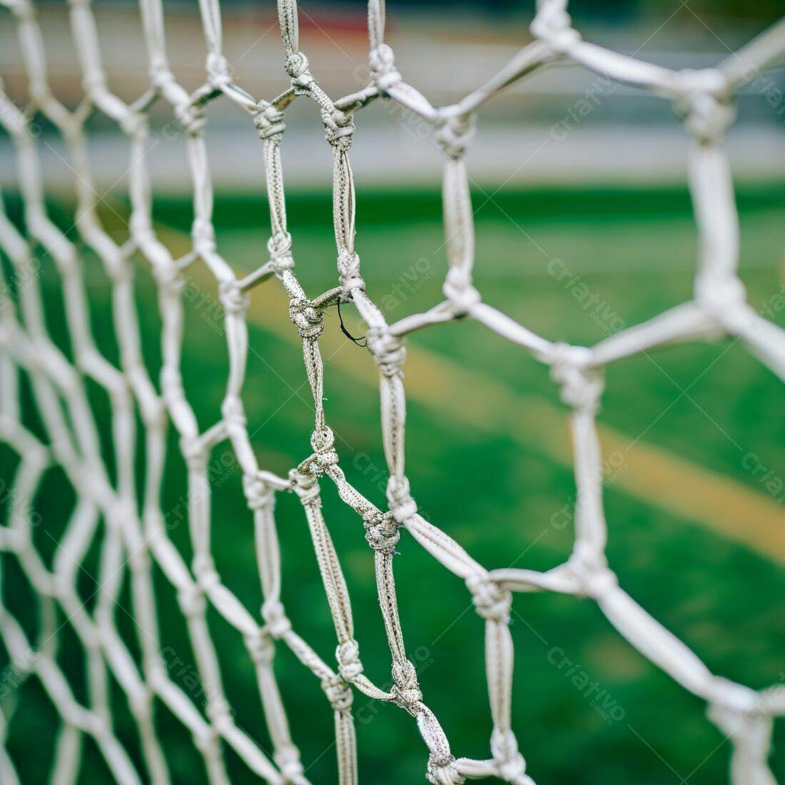 Rede de gol de futebol desgastada