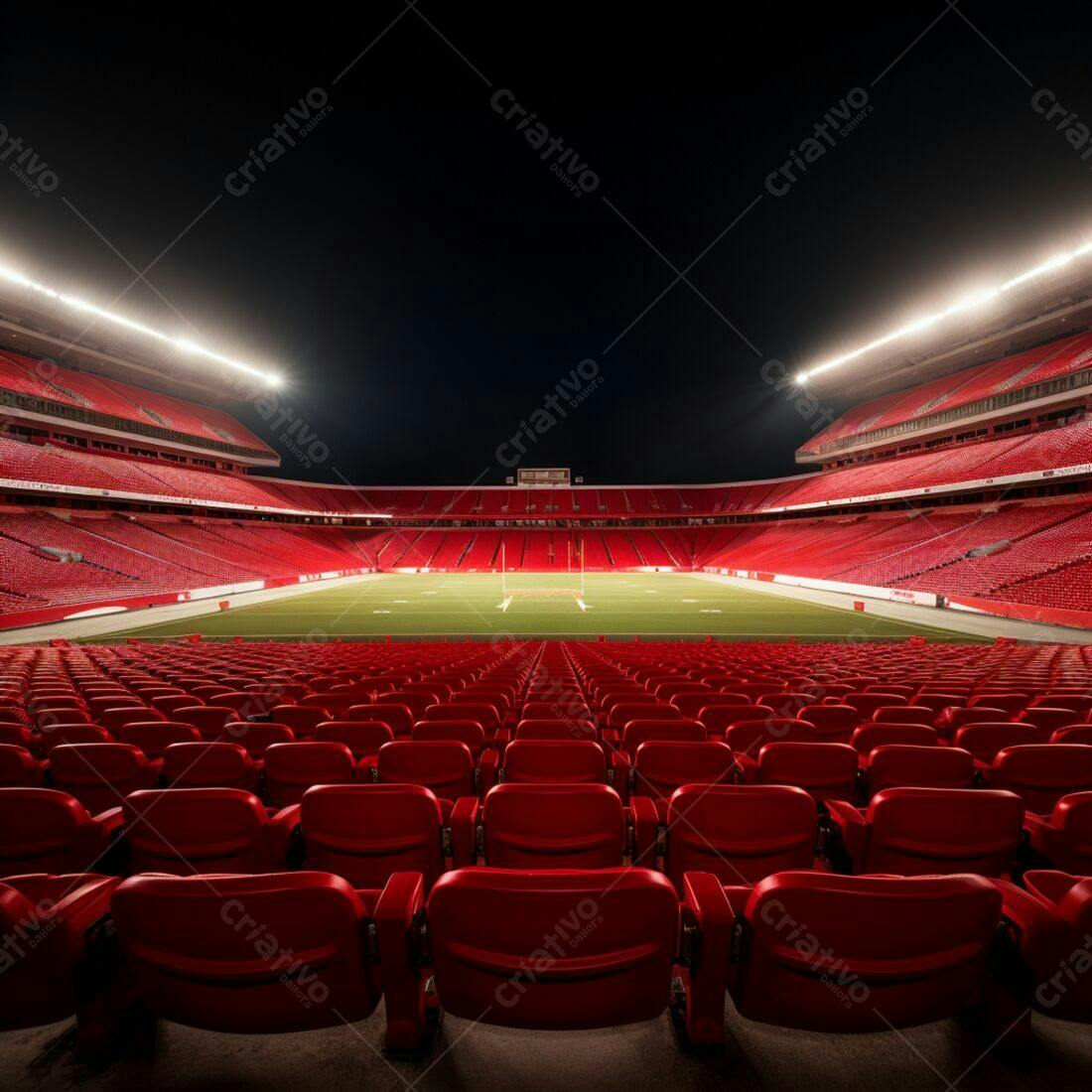Estádio de futebol americano vazio à noite