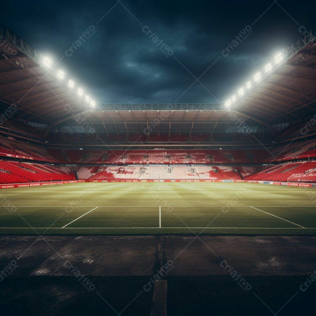 Estádio de futebol vazio à noite