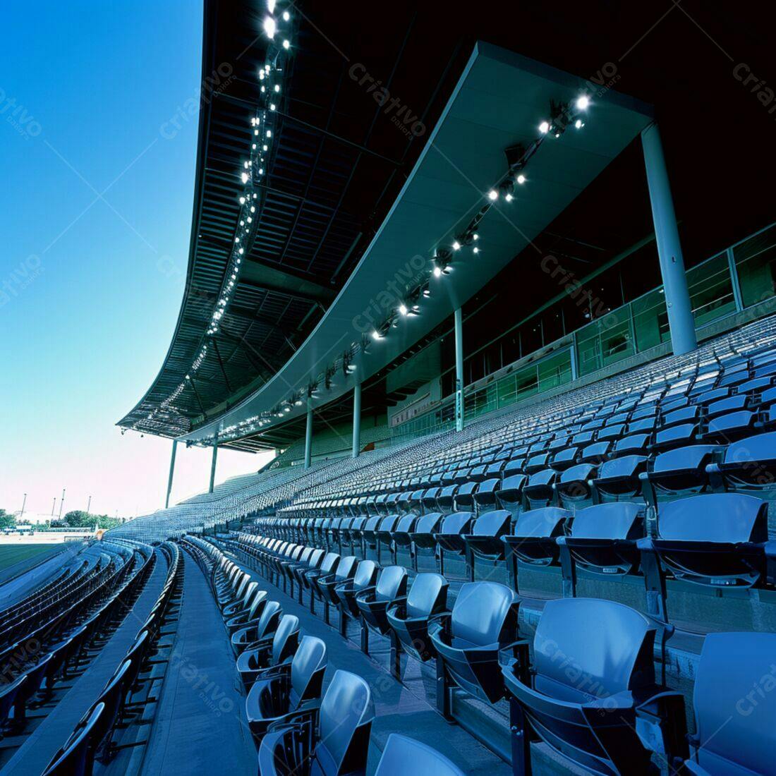 Arquibancada vazia de estádio moderno