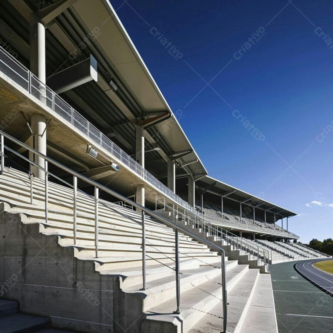 Arquibancada de Estádio sob Céu Azul