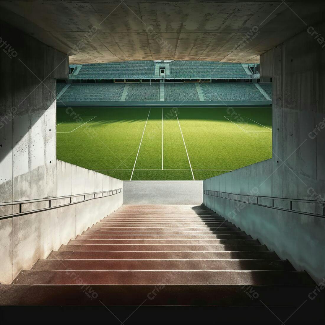 Estádio de futebol visto de baixo