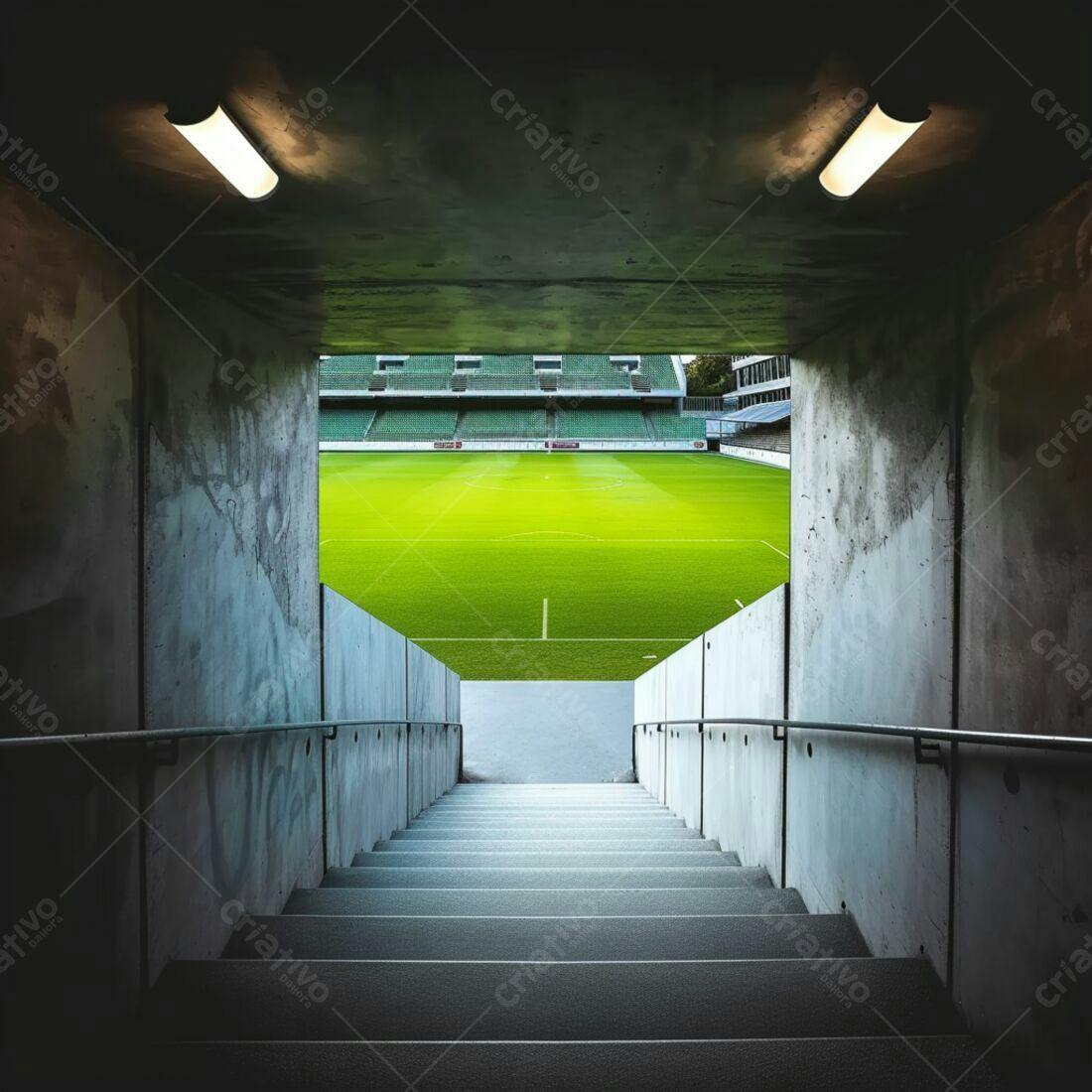 Escadas para campo de futebol