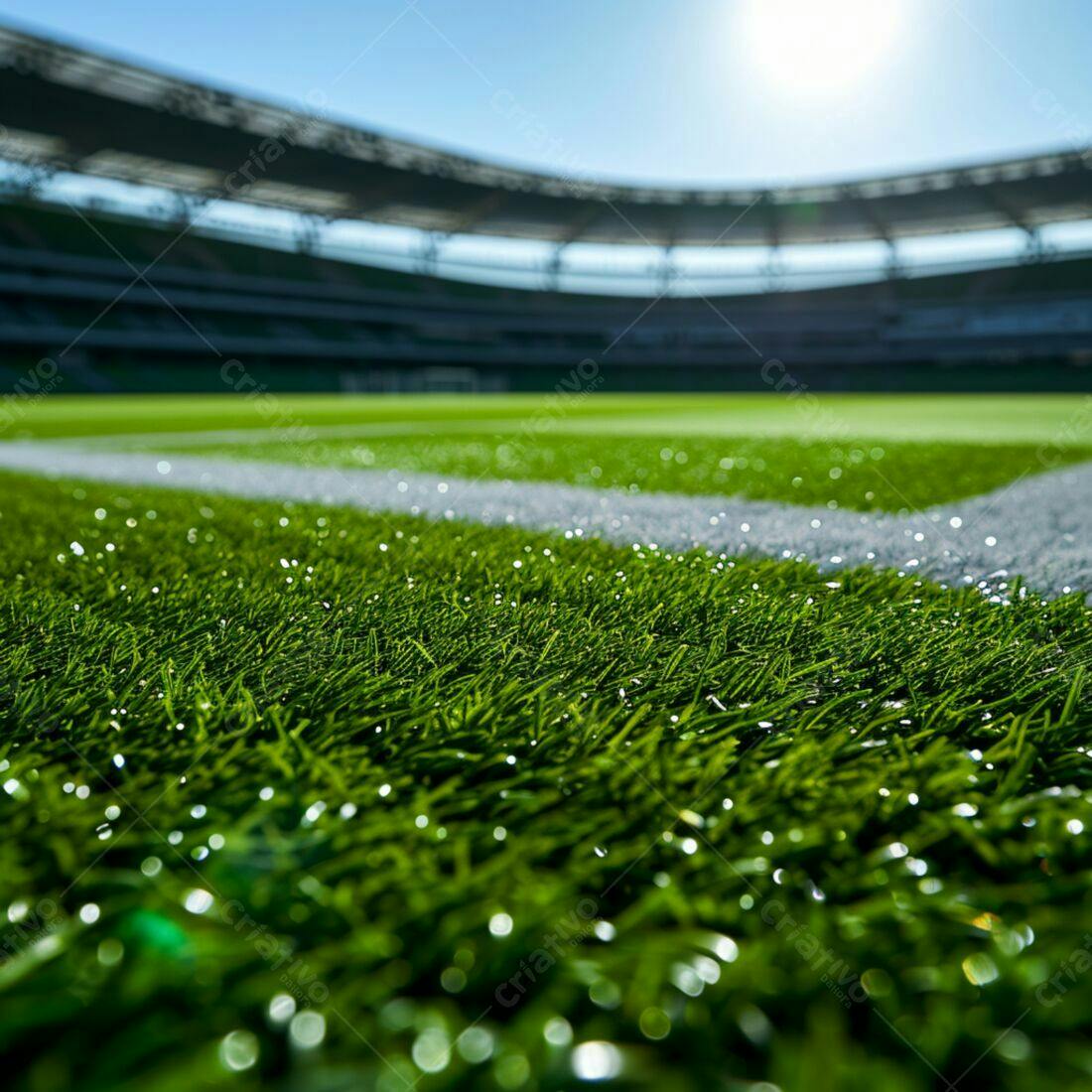 Gramado de futebol estádio ensolarado