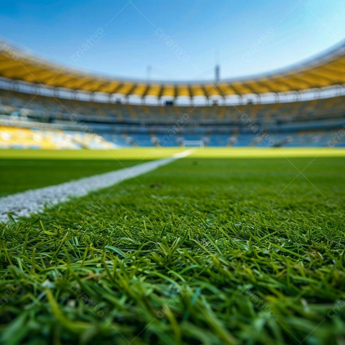 Gramado de futebol estádio ensolarado