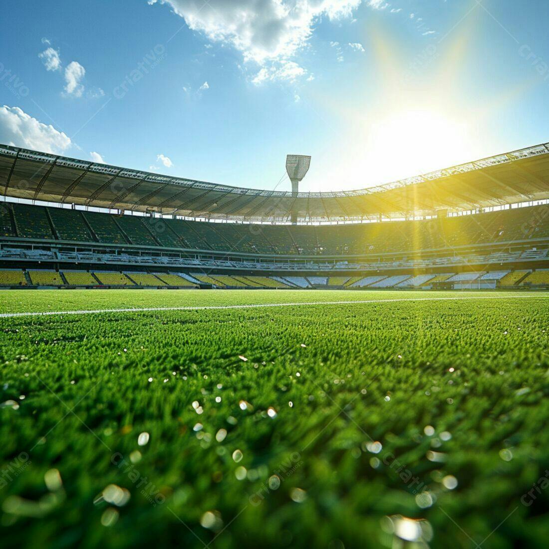 Estádio de futebol ensolarado dia ensolarado