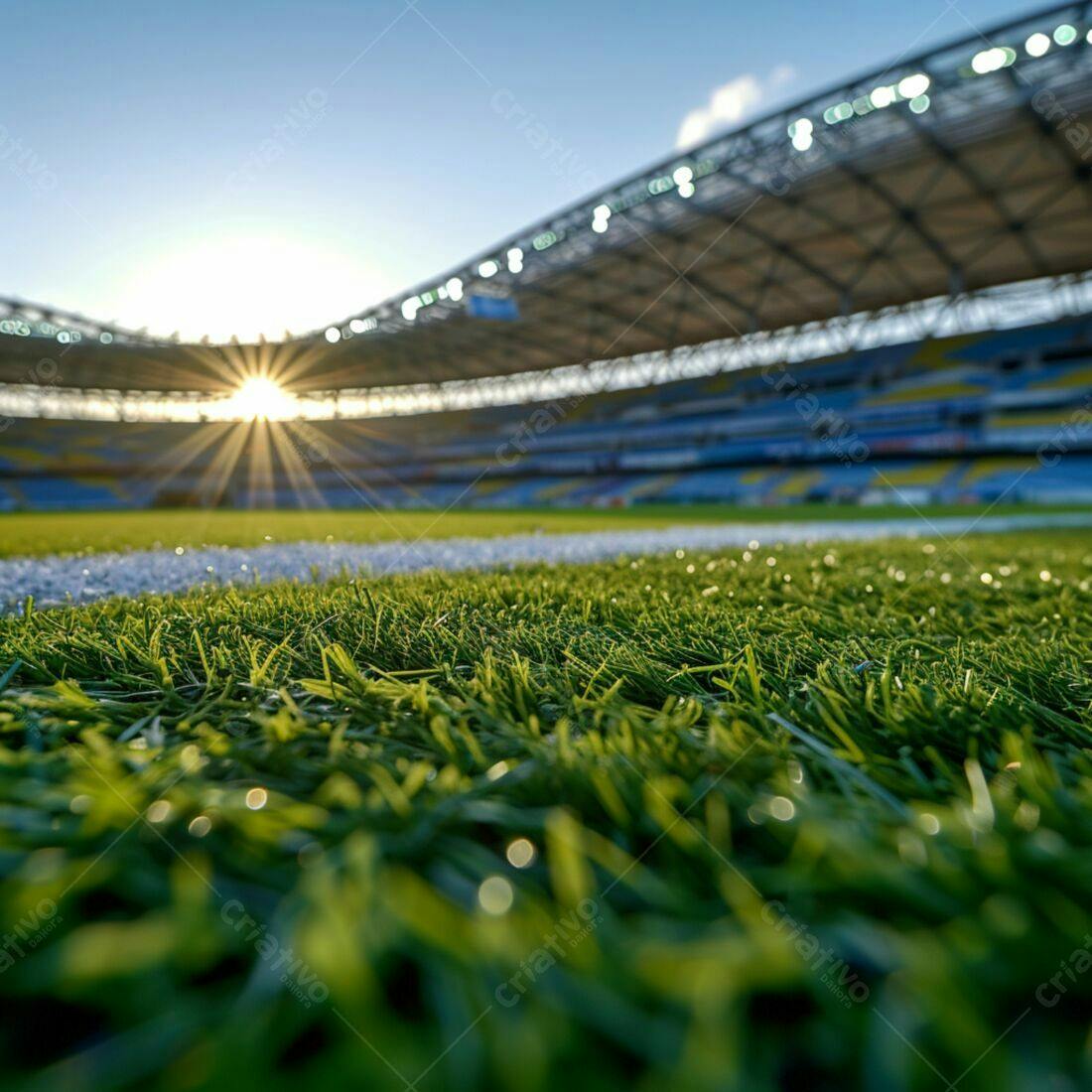 Gramado de Estádio ao Amanhecer