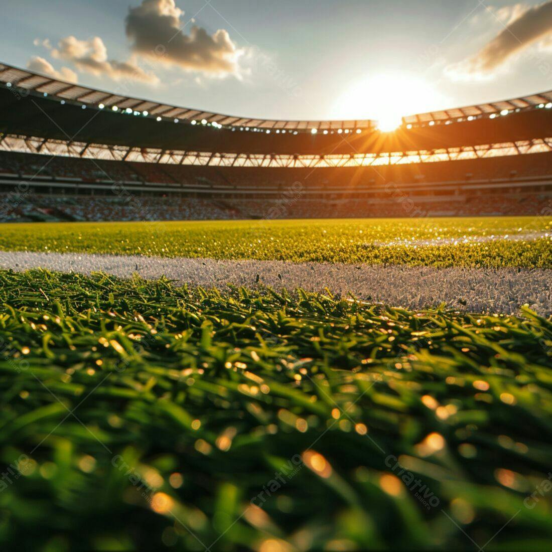 Campo de futebol ao entardecer