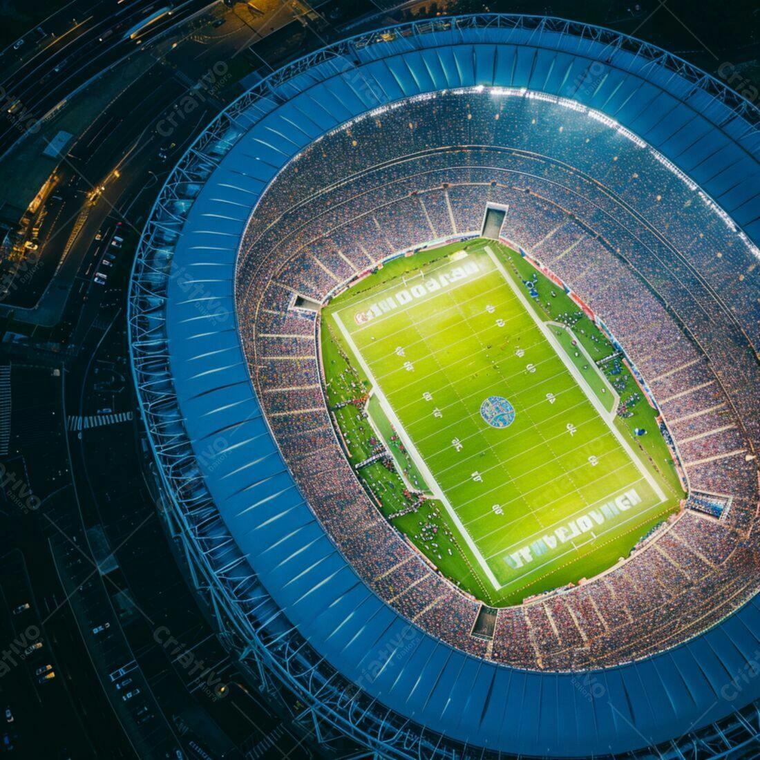 Estádio lotado em jogo noturno
