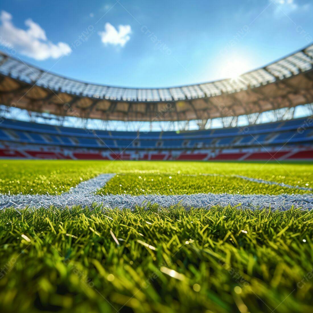 Gramado de Estádio sob Sol