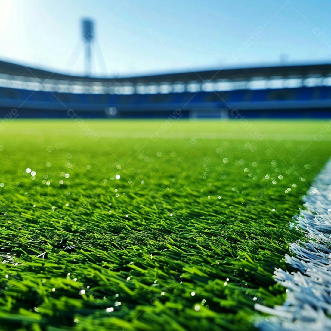 Gramado de futebol estádio ensolarado