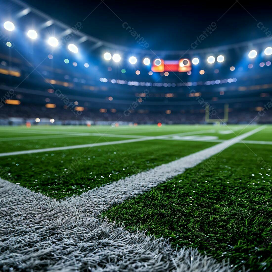 Campo de futebol americano noturno