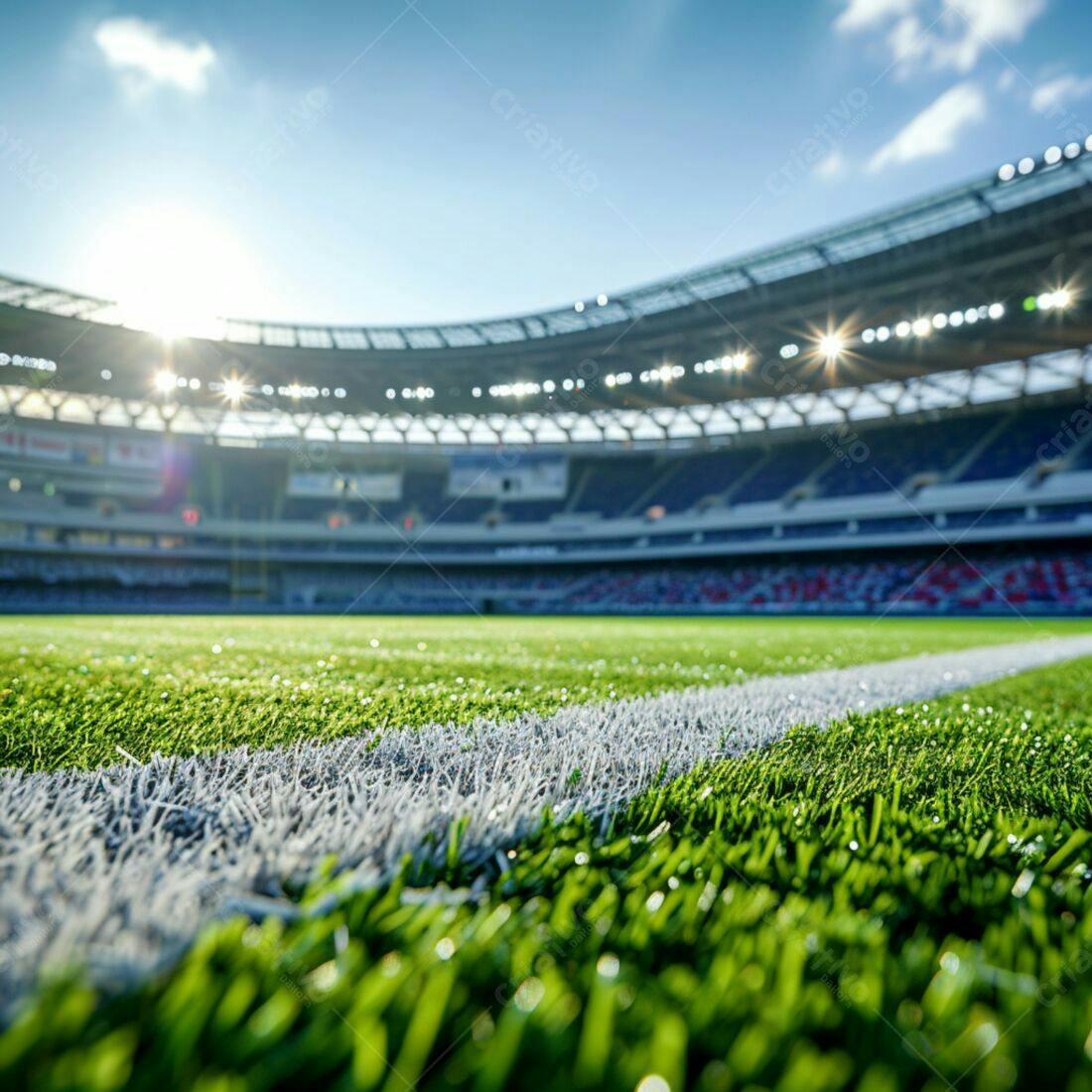 Campo de futebol gramado estádio ensolarado