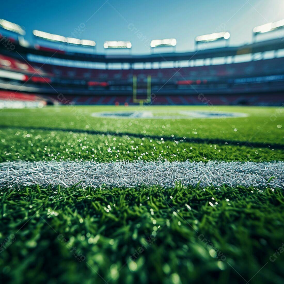 Gramado de futebol americano molhado